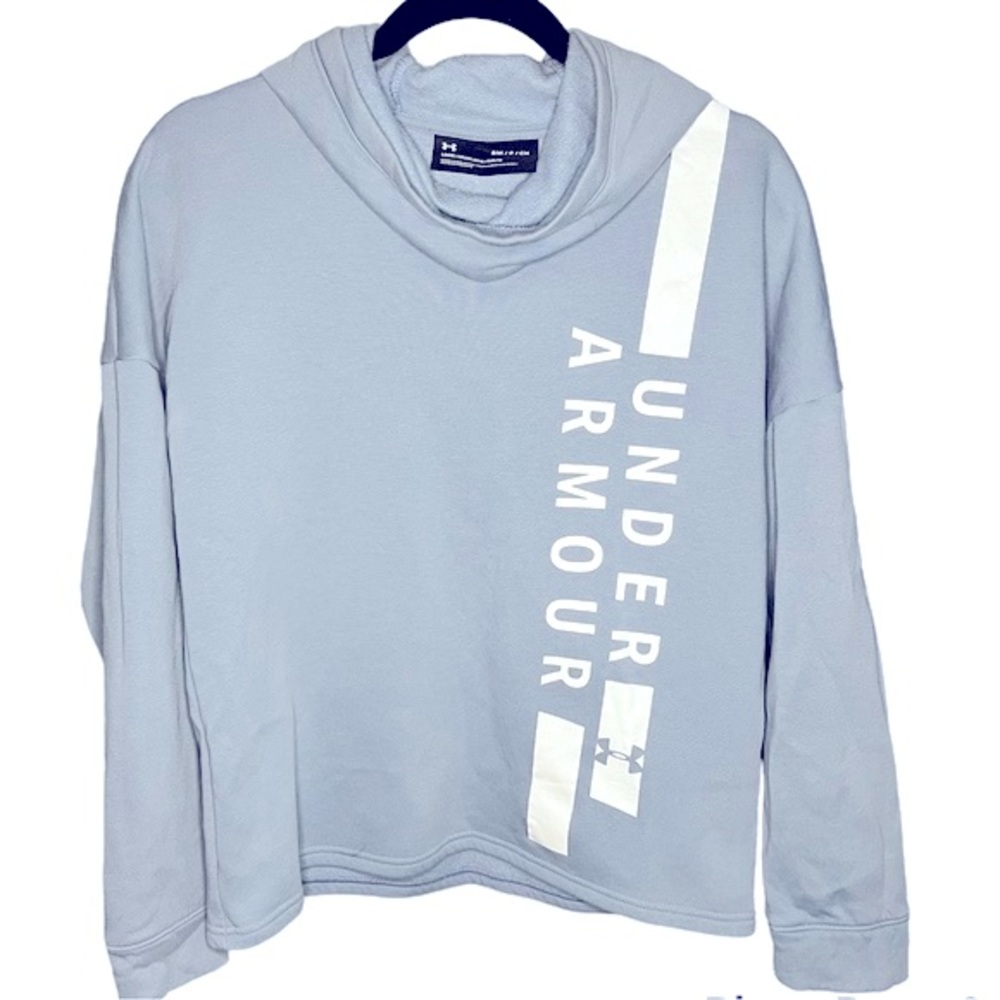 Under Armour Light Blue Loose Hoodie with Turtle Neck Womens Size Small Hoodie